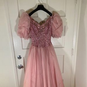 Vintage Mike Benet Pink Sequins Ball Gown